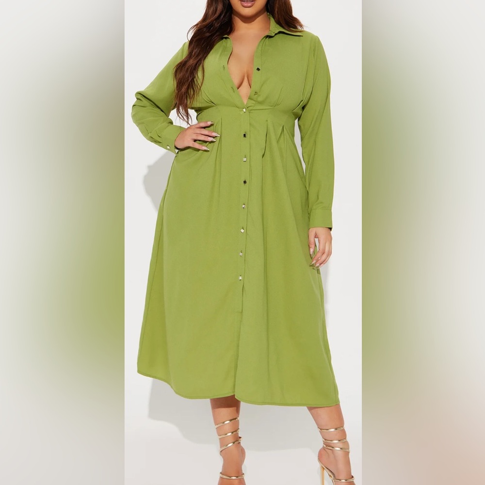 Fashion Nova Lime Green Maxi Dress